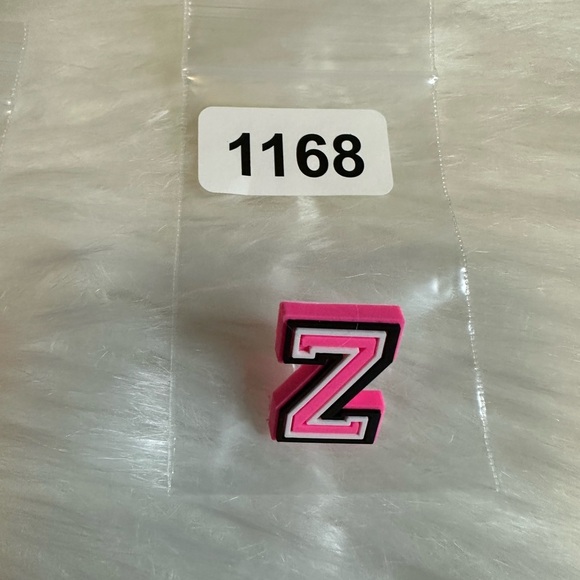 Accessories - croc charm Pink and Black Letter Z